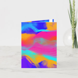 Yellow abstract colour flow Note Cards