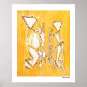 Yellow Abstract Couple Home Decor 16x20 posters