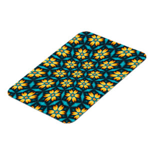 Yellow Abstract Flowers Magnet
