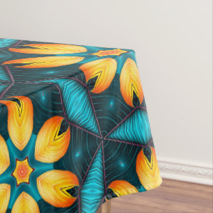 Yellow Abstract Flowers Tablecloth