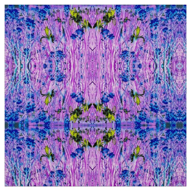 Yellow Abstract Iris's Fabric (Swatch)