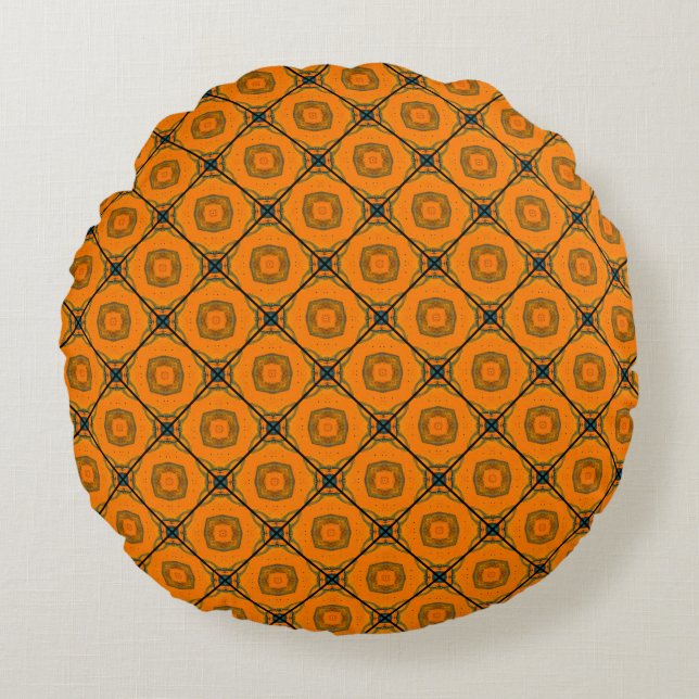 Yellow abstract Pattern background Design. abstrac Round Pillow (Front)