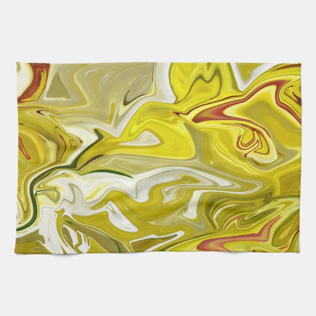 Yellow abstract pattern      kitchen towel (Horizontal)