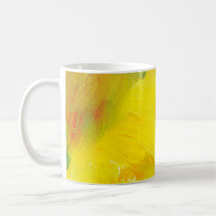 yellow abstract texture aol paind. hand drawn test coffee mug