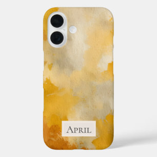 Yellow Abstract Watercolor iPhone 16 Case
