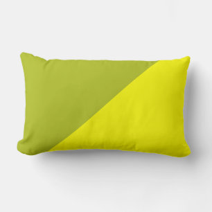 Yellow & Acid green Solid Colour Background Lumbar Pillow