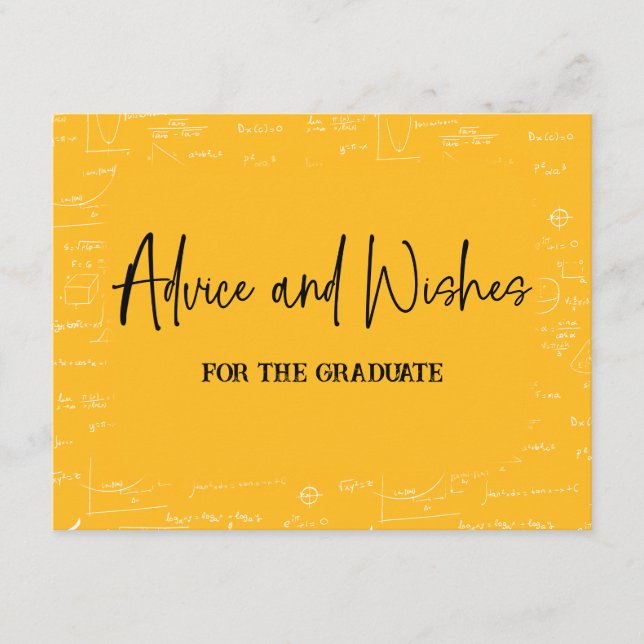 Yellow Advice and Wishes for the Graduate  Enclosure Card (Front)