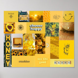 yellow aesthetic collage poster