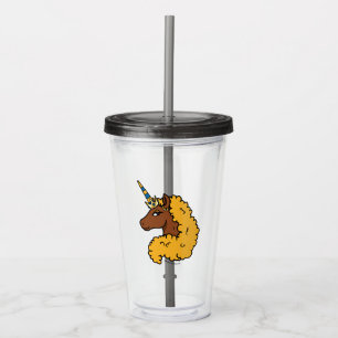 Yellow Afro Unicorn Acrylic Tumbler