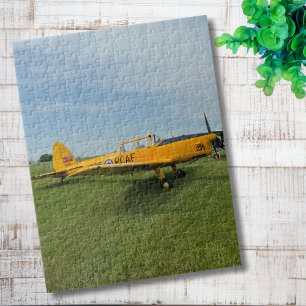 Yellow Airplane Photo Family Night Jigsaw Puzzle