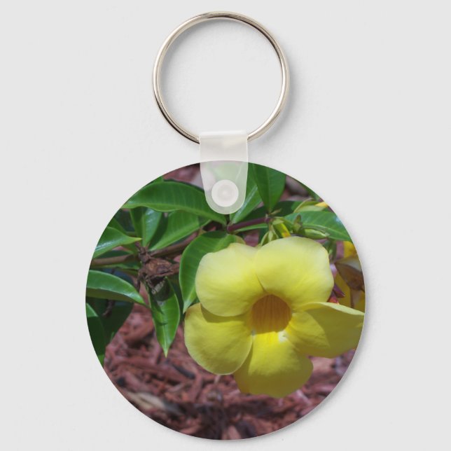Yellow Alamanda flower Keychain (Front)