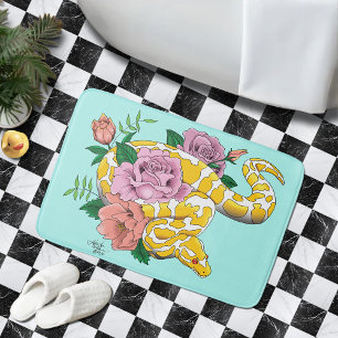 Yellow Albino Ball Python Bath Mat