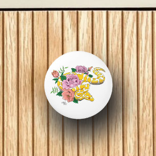 Yellow Albino Ball Python Ceramic Knob