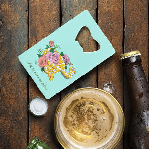 Yellow Albino Ball Python Credit Card Bottle Opener