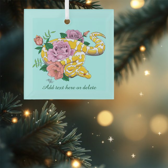 Yellow Albino Ball Python Glass Ornament (Creator Uploaded)