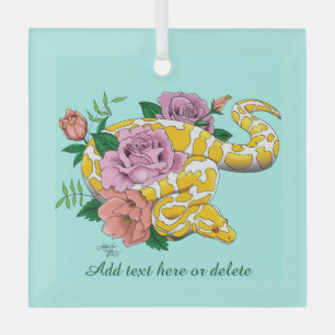 Yellow Albino Ball Python Glass Ornament