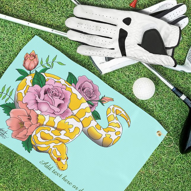 Yellow Albino Ball Python  Golf Towel (Creator Uploaded)