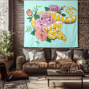 Yellow Albino Ball Python Tapestry