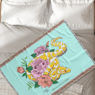 Yellow Albino Ball Python  Throw Blanket