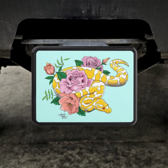 Yellow Albino Ball Python Trailer Hitch Cover (Creator Uploaded)