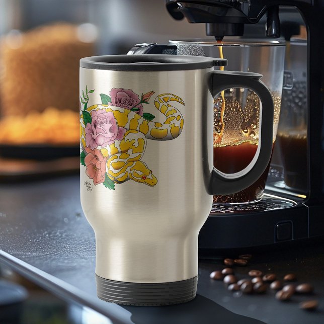 Yellow Albino Ball Python Travel Mug (Creator Uploaded)