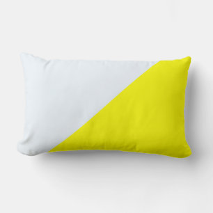 Yellow & Alice blue Solid Colour Background Lumbar Pillow