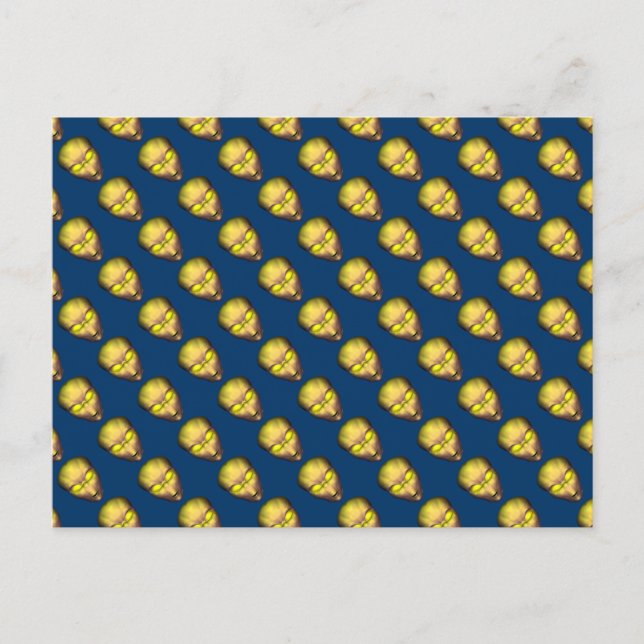 Yellow Alien Head Postcard (Front)