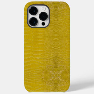 Yellow Alligator Texture Print iPhone 14 Pro Max Case