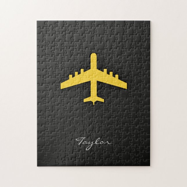 Yellow Amber Airplane Jigsaw Puzzle (Vertical)