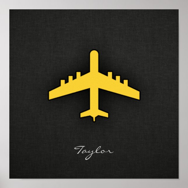 Yellow Amber Airplane Poster (Front)