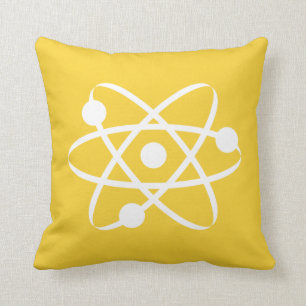 Yellow Amber Atom Throw Pillow