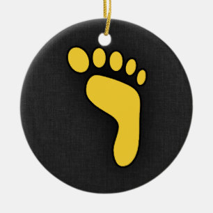 Yellow Amber Footprint Ceramic Ornament