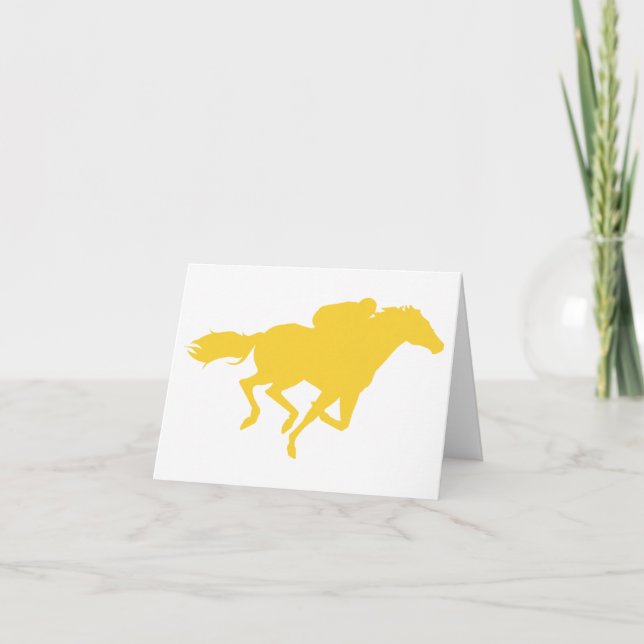 Yellow Amber Horse Racing Card (Front)