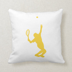 Yellow Amber Tennis Throw Pillow