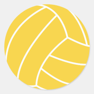 Yellow Amber Volleyball Classic Round Sticker