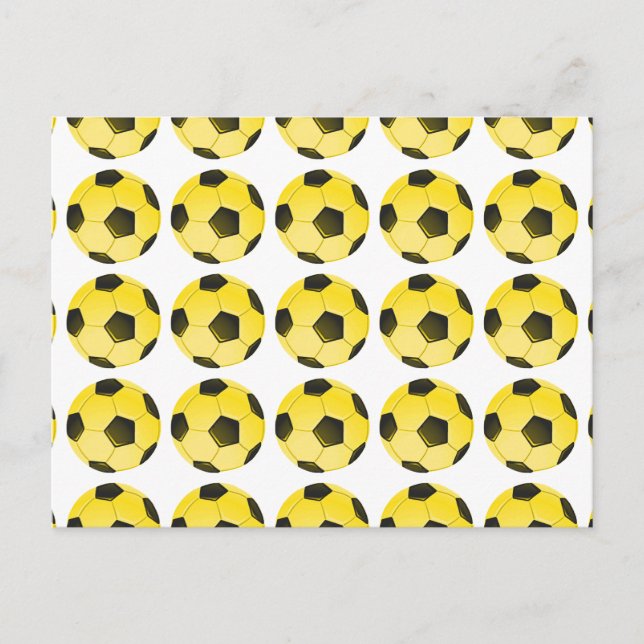 Yellow American Soccer Ball or Football Postcard (Front)