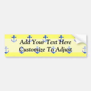 Yellow anchor pattern bumper sticker
