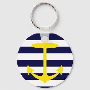 Yellow Anchor Silhouette Keychain