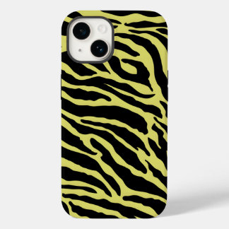 Yellow and Black Animal Print Stripes Case-Mate iPhone 14 Case
