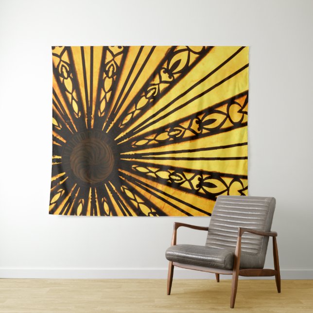 Yellow and Black Architectural  Tapestry (In Situ (Horizontal))