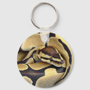 Yellow and Black Ball Python 3 Keychain