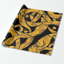 Yellow and Black Batik Pattern