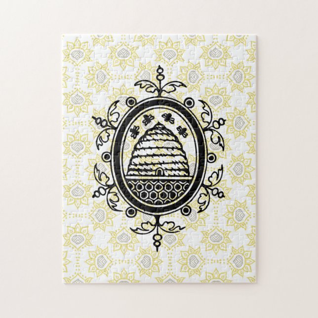 Yellow and Black Bee Hive Jigsaw Puzzle (Vertical)