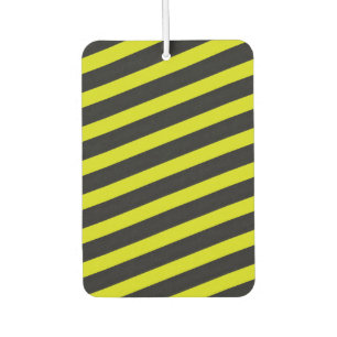 Yellow and Black Bee-Like Stripes Pattern Air Freshener