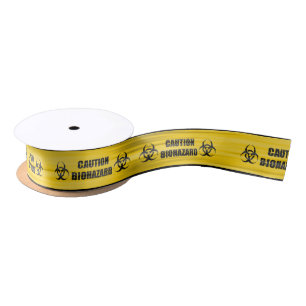 Yellow and Black BioHazard Ribbon Satin Ribbon