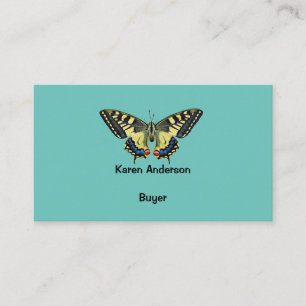 Yellow and black butterfly   business card