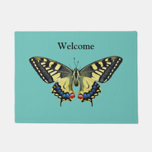 Yellow and black butterfly    doormat