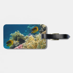 Yellow and Black Butterfly Fish Luggage Tag
