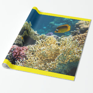 Yellow and Black Butterfly Fish Wrapping Paper
