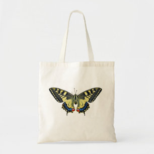 Yellow and black butterfly tote bag